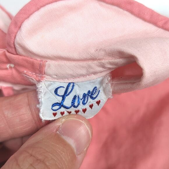 Vtg Love Dress 60s Baby Girls Sz 6-12m Full Circle Salmon Pink Classic - Picture 9 of 9
